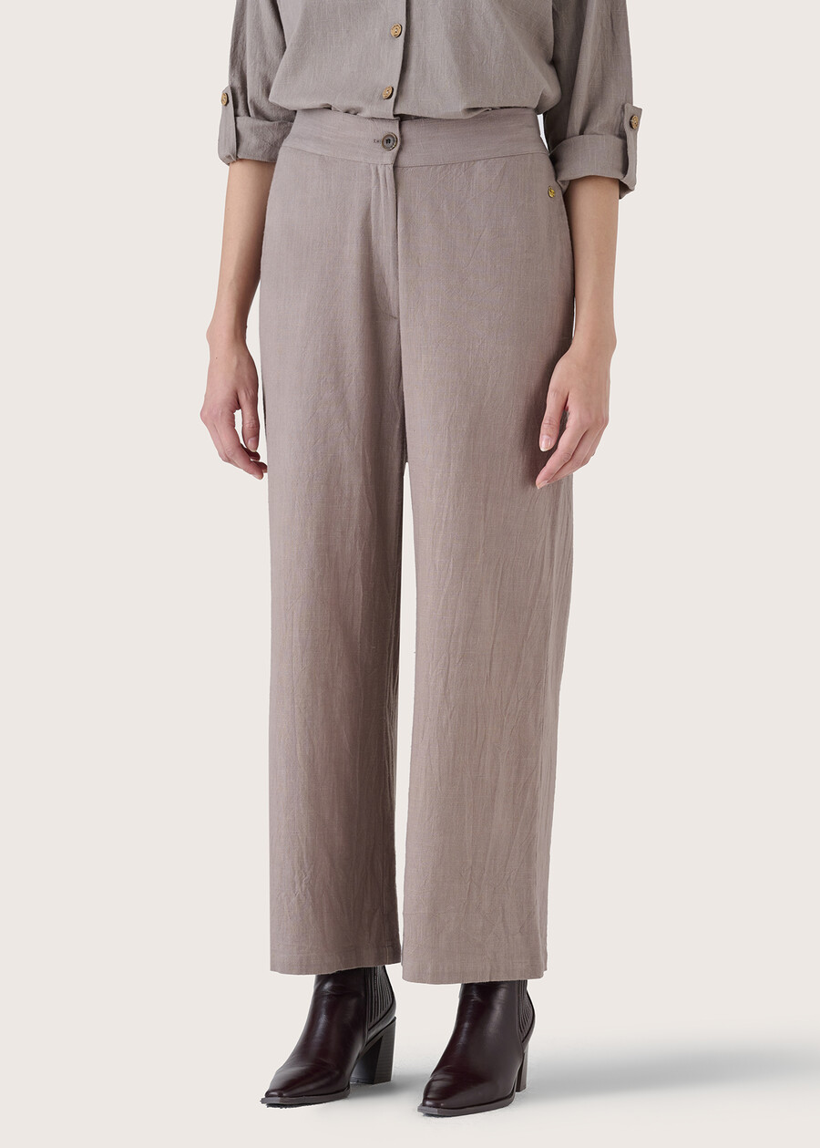 Piper 100% cotton trousers GRIGIO TORTORANERO BLACK Woman , image number 3