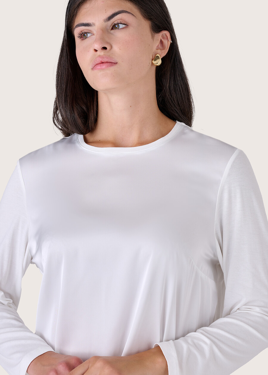 Cassys double-fabric blouse BIANCO WHITEBLU Woman , image number 2