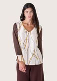 Cassia double fabric blouse BIANCO WHITEBIANCO OFF WHITE Woman image number 1