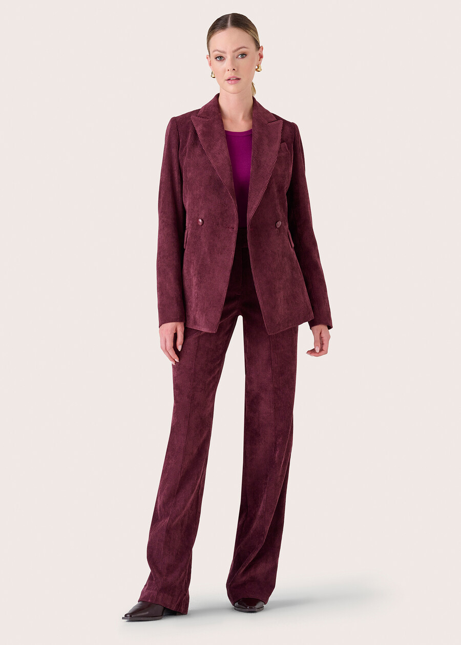 Giorgia trousers in corduroy ROSSO BORDEAUXBEIGE GREIGE Woman , image number 2