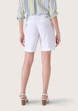 Baiano linen and cotton Bermuda shorts BIANCO WHITEBLUE OLTREMARE  Woman image number 4