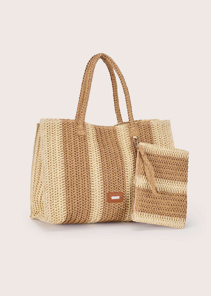 Bicam 100% straw bag BEIGE LIGHT BEIGE Woman , image number 2