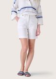 Boldi linen and cotton Bermuda shorts BIANCO WHITEVERDE ASPARAGO Woman image number 2