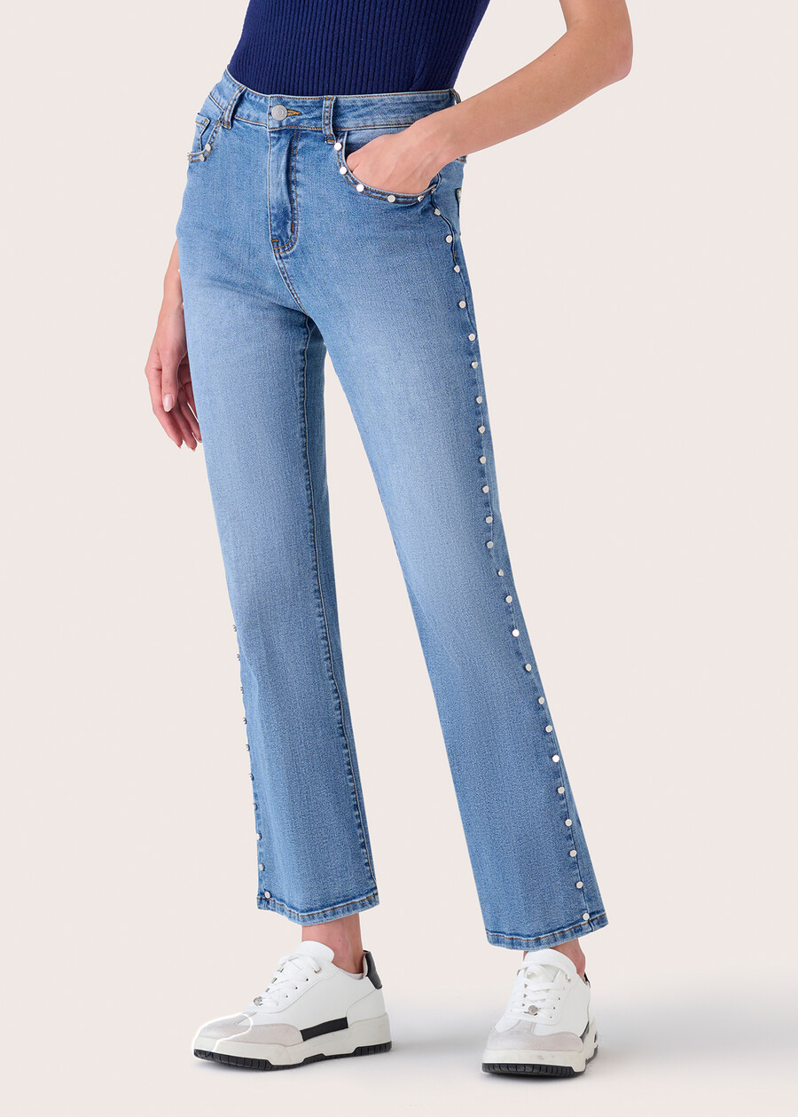 Jacqueline cotton denim trousers DENIM MEDIUM DENIM Woman , image number 2