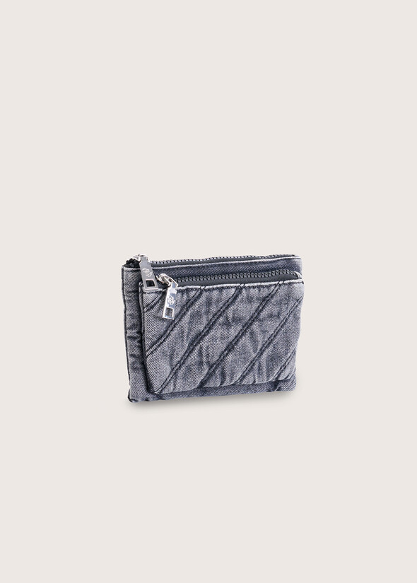 Persea cotton denim coin purse GRIGIO GREY Woman null