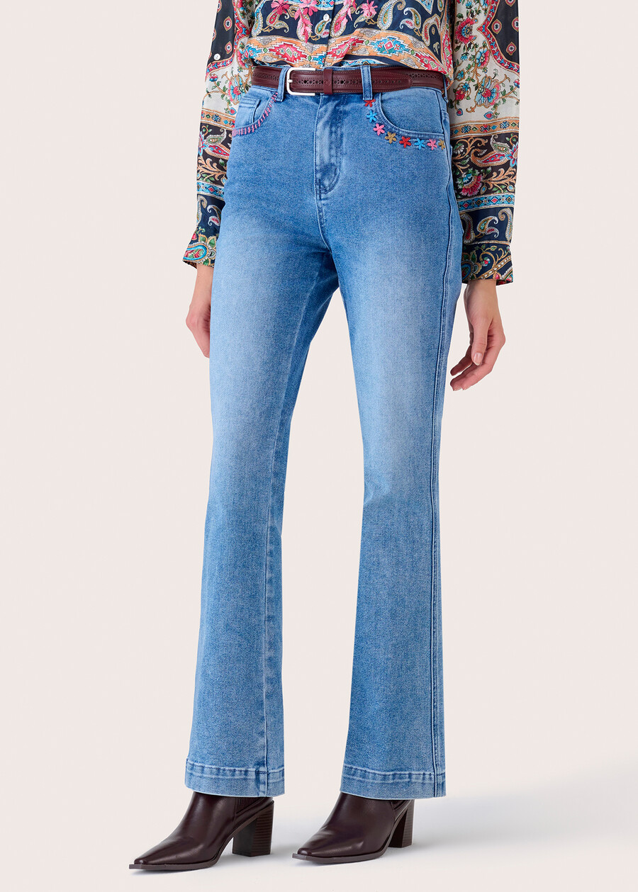 Cindy cotton denim trousers DENIM MEDIUM DENIM Woman , image number 3