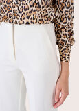 Giorgia trousers in Milano stitch BIANCO WHITENERO BLACK Woman image number 5