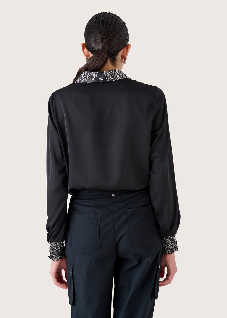 Candida satin shirt NERO BLACK Woman , image number 3